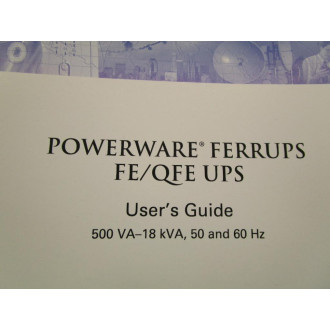 Powerware 164201404 A User's Guide For Ferrups FEQFE UPS - Used