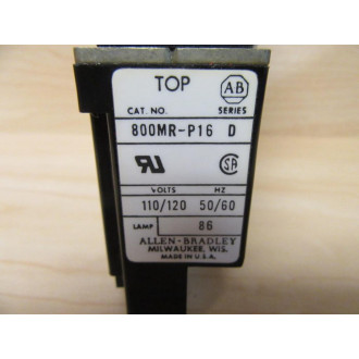 Allen Bradley 800MR-P16 Pilot Light 800MRP16 WO Lens