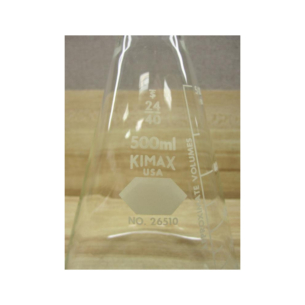 Kimble 26510-500 KIMAX 500mL Erlenmeyer Flask WST Joint 26510500 - New No Box