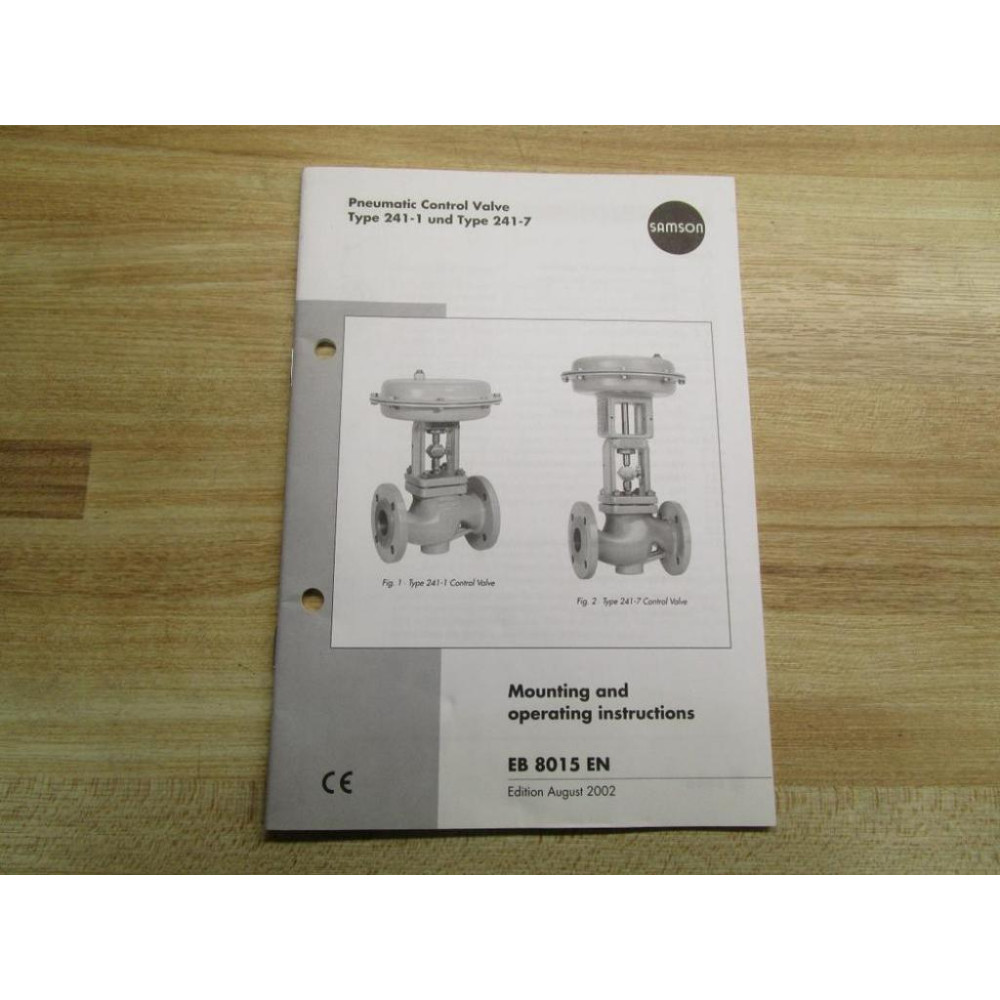 Samson EB 8015 EN Manual Type 241-1 And Type 241-7 - Used
