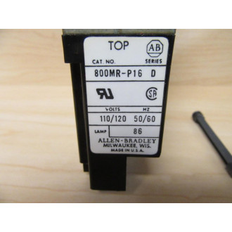 Allen Bradley 800MR-P16 Pilot Light 800MRP16 WOLens WTool