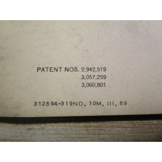 Bausch & Lomb 312694-319ND Manual For Stereo Zoom Series Microscopes - Used