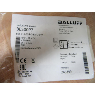 Balluff BES-516-324-G-E5-C-S49 Switch BES516324GE5CS49 246399