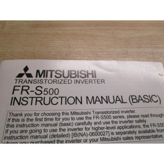 Mitsubishi IB(NA)-0600026-D(0103)MDOC Instruction Manual - Used