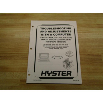 Hyster 1494933 Manual For EV-100ZX. EV-T100 Hy-1494933 - Used