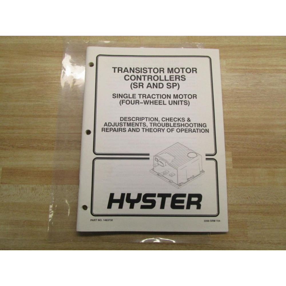 Hyster 1463732 Manual For Transistor Motor Controllers SR SP Hy-1463732 - Used