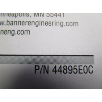 Banner 44895EOC Manual For Mini-Screen System 57162 - Used