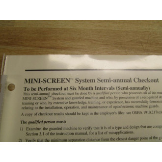 Banner 44895EOC Manual For Mini-Screen System 57162 - Used