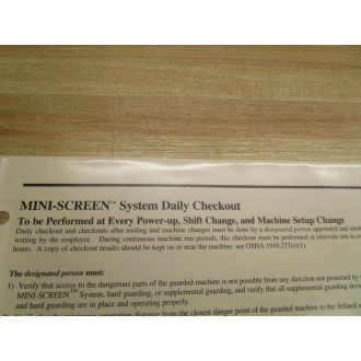 Banner 44895EOC Manual For Mini-Screen System 57162 - Used