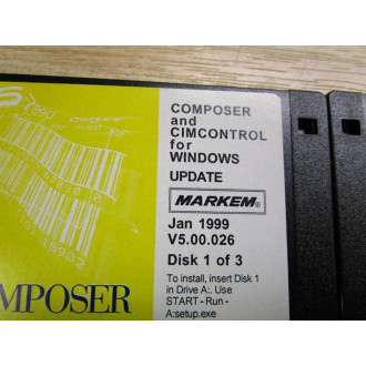 Markem V5.00.026 Software Disk Set COMPOSER and CIMCONTROL - Used