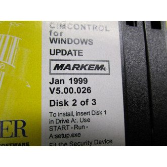 Markem V5.00.026 Software Disk Set COMPOSER and CIMCONTROL - Used