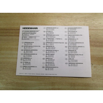 Heidenhain 275 317 01 2 Manual For IBV 600, IBV 610, & IBV 650 - Used