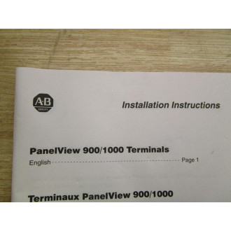 Allen Bradley 40061-326-01 Manual For Panel View 9001000 40061-326-01(F)