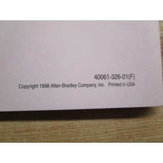Allen Bradley 40061-326-01 Manual For Panel View 9001000 40061-326-01(F)