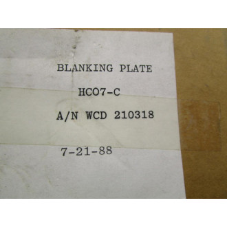 WCD Products HC07-C Blanking Plate