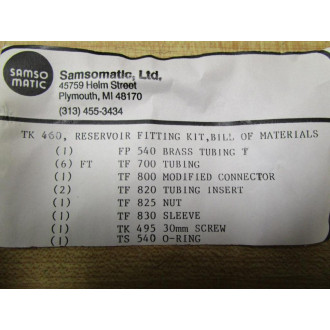 Samsomatic TK 460 Reservoir Fitting Kit TK460