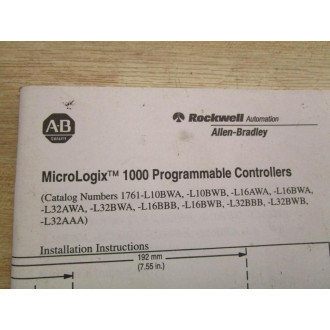 Allen Bradley 40072-048-01 (A) Manual For Micrologix 1000 - Used