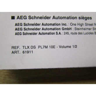 AEG Schneider TLX DS PL7M 10E Installation Manual