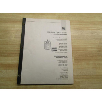 STI 99217-0010 Manual For Installation & Operating - Used