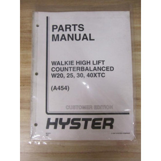 Hyster W20 25 30 40XTC Parts Manual Walkie High Lift 897977 (A454)