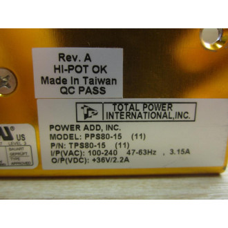 Total Power TPS80-15 Power Supply PPS80-15 - Used