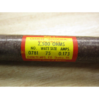 Ohmite 0781 Resistor 2,500Ω 75W