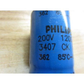 Philips 3407 CK Capacitor 1200µF 200V - New No Box