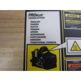 Problue 1025326 Replacement Warning Stickers - New No Box