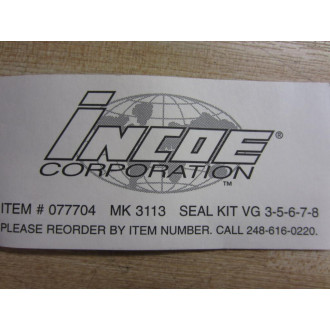 Incoe 077704 Seal Kit VG 3-5-6-7-8