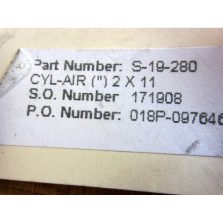 Rima S-19-280 Pneumatic Cylinder S19280 - New No Box