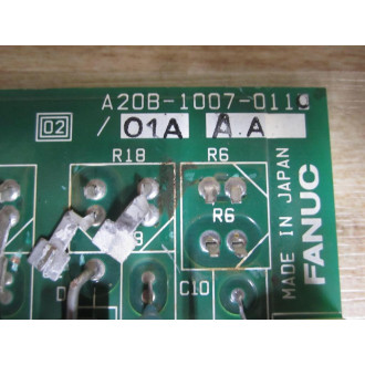Fanuc A20B-1007-0110 Board A20B-1007-011001A AA - Parts Only