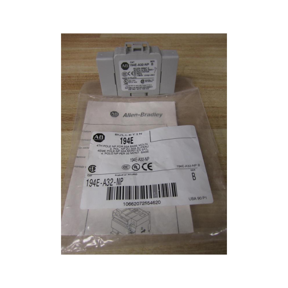 Allen Bradley 194E-A32-NP Additional Pole 194EA32NP Ser. B