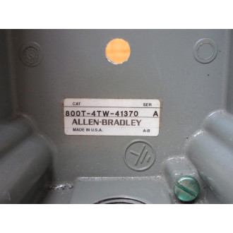 Allen Bradley 800T-4TW-41370 Push Button Station 800T4TW41370 - Used