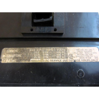 Square D KA-36225 225A Circuit Breaker KA36225 - Used