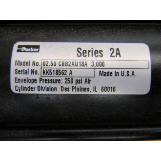 Parker 0.250 CBB2AU18A 3.000 Cylinder 0250CBB2A18A300 - New No Box