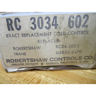 Robertshaw  UNI-LINE RC 3034 602 Exact Replacement Cold Control 7845