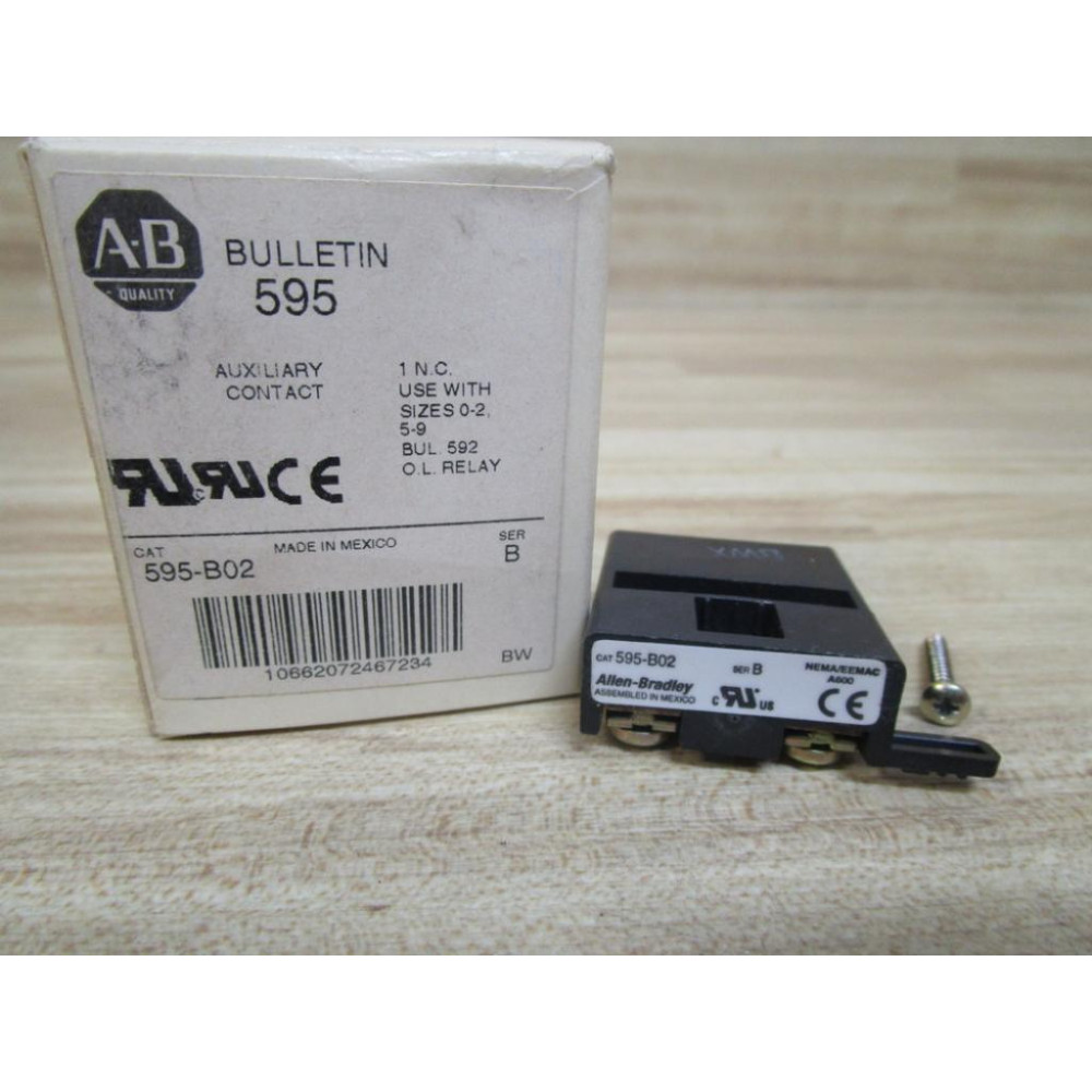 Allen Bradley 595-B02 Auxiliary Contact 595-BO2