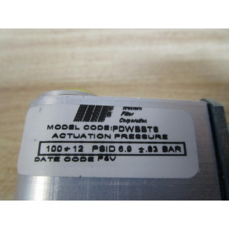 Western Filter PDWBBTN Pressure Indicator - New No Box