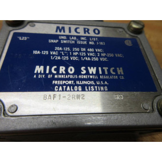 Micro Switch BAF1-2RN2-RH Honeywell Limit Switch BAF12RN2RH - New No Box