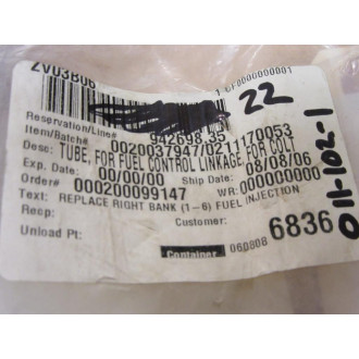 20037947 Tube For Fuel Control Linkage 20037947 - New No Box
