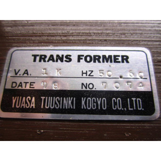 Yuasa Tuusinki Kogyo 7074 Transformer - Used