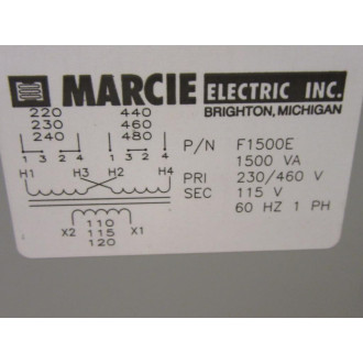 Marcie Electric F1500E Transformer F1500E