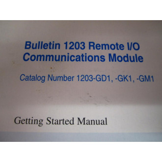 Allen Bradley 74001-002-01 Getting Started Manual 74001-002-01(D) - Used