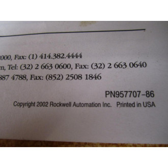 Allen Bradley 957707-86 1771-0AD Installation Instructions 95770786 - Used