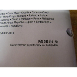 Allen Bradley 955119-70 1771-N User Manual 95511970 - Used