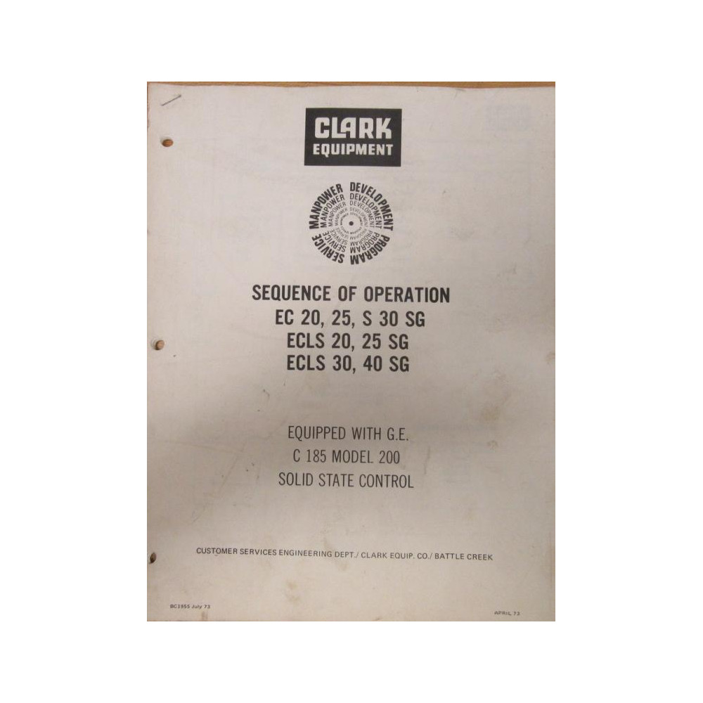 Clark Equipment BC1955 Manual BC1955 - Used