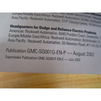 Rockwell GMC-SG001G-EN-P Motion Control Selection Guide GMCSG001GENP - Used