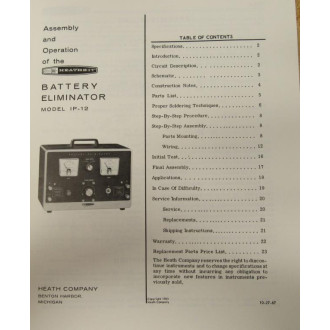 Heathkit 595-563 Manual Battery Eliminator Model  IP-12 - Used