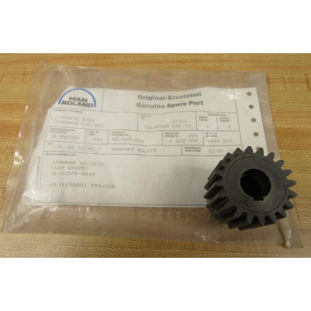 Man Roland 990WDR Gear Wheel 990WDR - New No Box