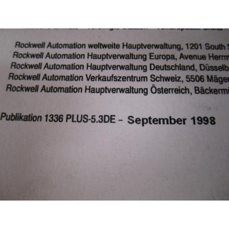 Allen Bradley 188734 1336 PLUS II Handbook 188734 (01) - Used